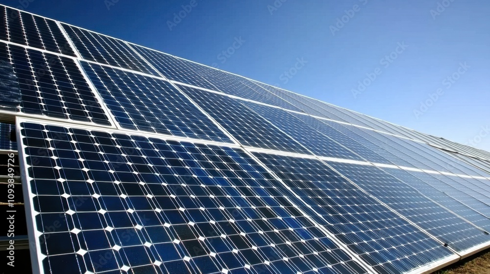 Solar Panels Under Clear Blue Sky Solar Panels Under Clear Blue Sky