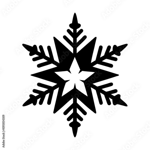 Crystal flake frozen star vector icon design