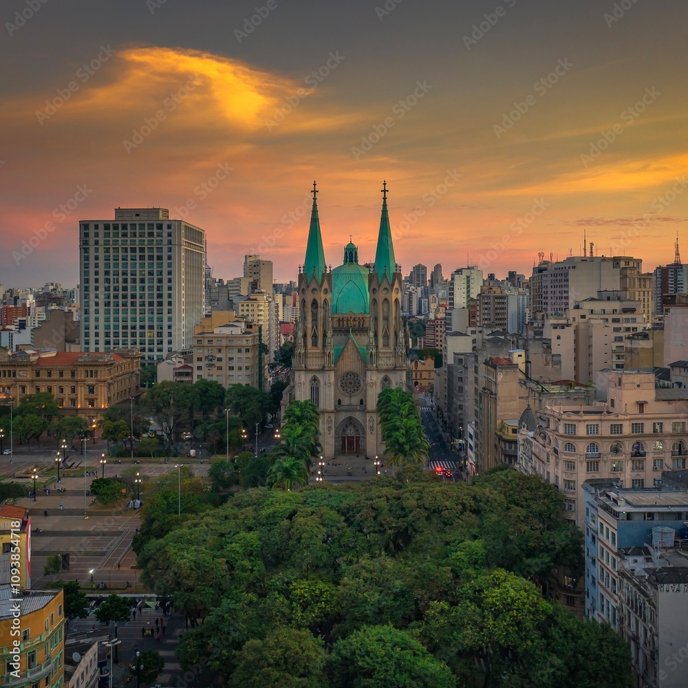 Fototapeta premium Fotos aéreas do centro de São Paulo - SP / Brasil