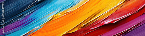 Vibrant Symphony: A canvas painted with vivid stripes of color, intersecting and flowing together.