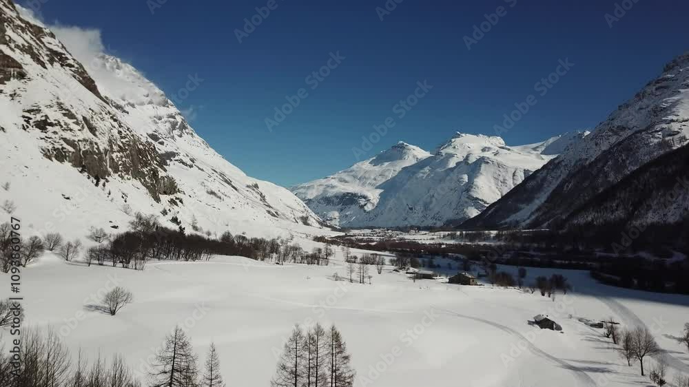 Drone piste de ski de fond