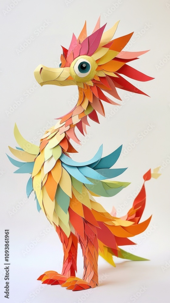 Obraz premium Whimsical Wildlife: A Paper Craft Origami Exhibition