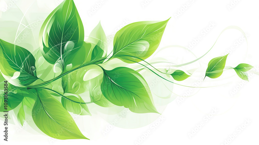 Green Leaf Kitchen Vector Illustration Green Leaf Kitchen Vector Illustration