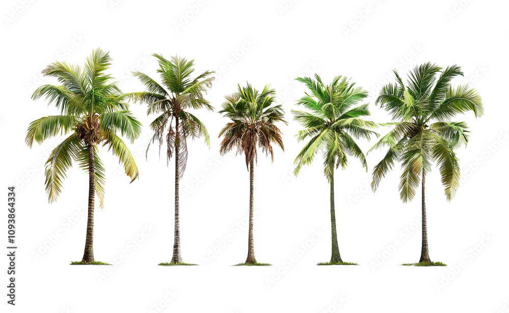 Obraz premium Isolated Palm Trees on Transparent Background