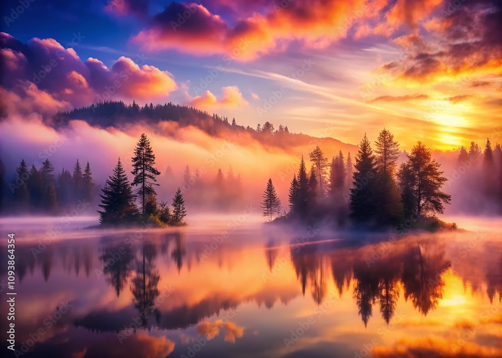 Dreamy Double Exposure Photography of a Foggy Sunset Landscape, Capturing Ethereal Beauty and Mystical Atmosphere with Soft Colors and Nature's Serenity Dreamy Double Exposure Photography of a Foggy Sunset Landscape, Capturing Ethereal Beauty and Mystical Atmosphere with Soft Colors and Nature's Serenity