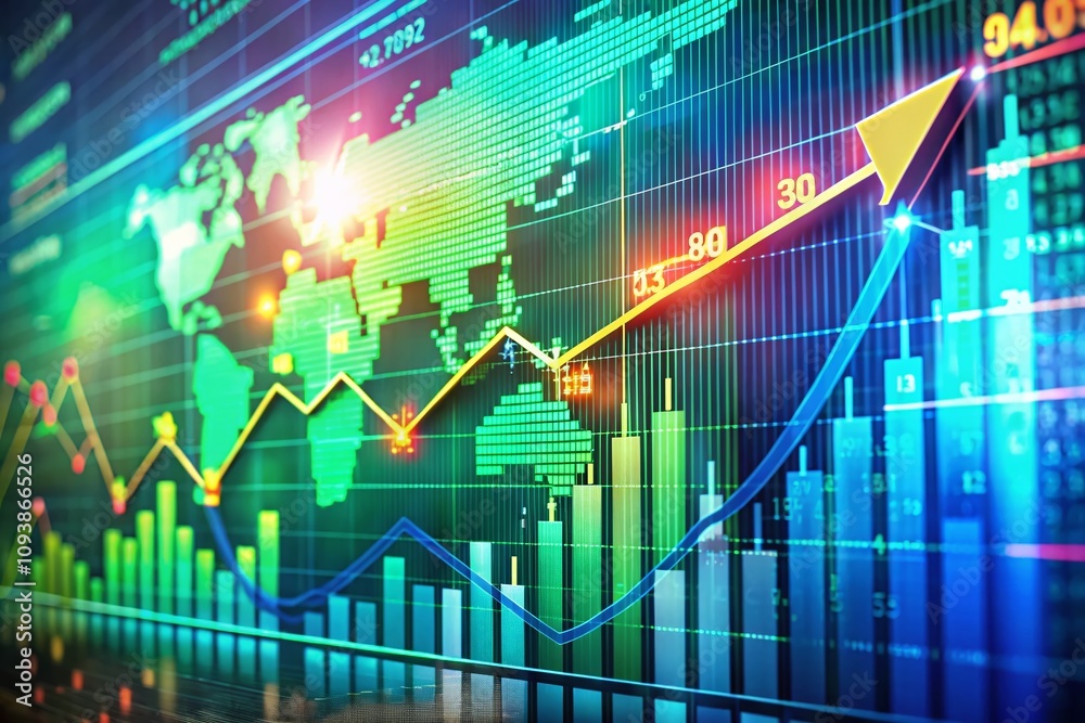 Dynamic Visualization of Soaring Stock Prices Representing Financial Success with Copy Space for Business Growth Messaging and Investment Strategies Dynamic Visualization of Soaring Stock Prices Representing Financial Success with Copy Space for Business Growth Messaging and Investment Strategies
