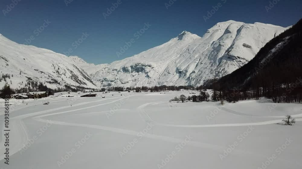 Drone piste de ski de fond