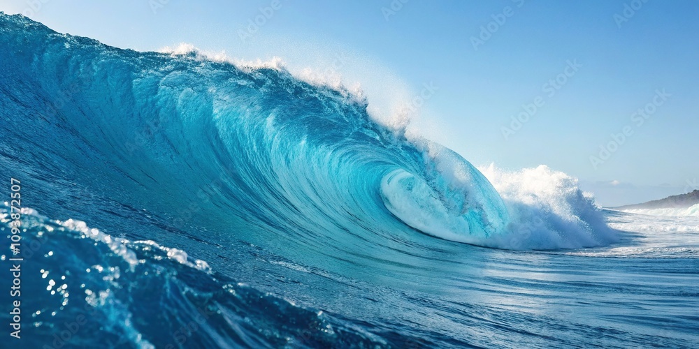 Digital azure blue wavy strokes with gradient, flowing movement, vibrant colors, modern digital art, wavy patterns, gradient effects