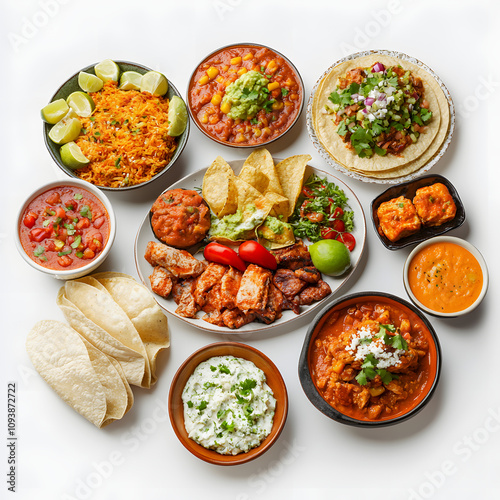 delicious mexican feast ready to be savored highlighted by white, png