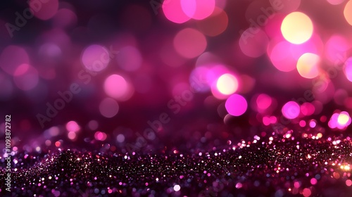 A vibrant, sparkling background with bokeh effects in pink hues.