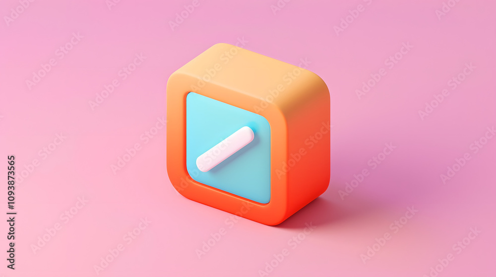 Pause icon interface isometric Cartoon 3D Pause icon interface isometric Cartoon 3D