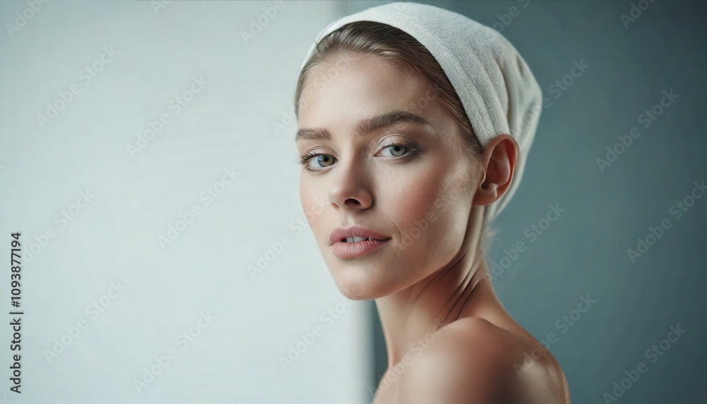 Young and Beautiful woman with clear skin, natural make-up, Skincare and facial treatment concept Young and Beautiful woman with clear skin, natural make-up, Skincare and facial treatment concept