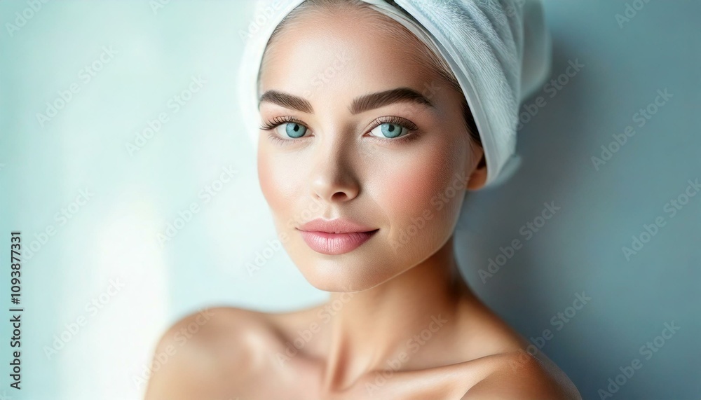 Young and Beautiful woman with clear skin, natural make-up, Skincare and facial treatment concept Young and Beautiful woman with clear skin, natural make-up, Skincare and facial treatment concept