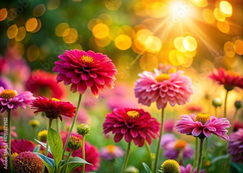 Enchanting Bokeh Effect on Vibrant Makowa Czerwie Flowers in a Sunlit Garden Capturing Nature's Beauty and Delicacy for Stock Photography Enthusiasts and Floral Lovers photo