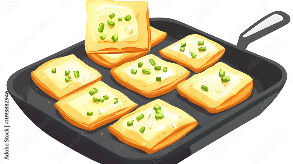 the process of making egg martabak of 