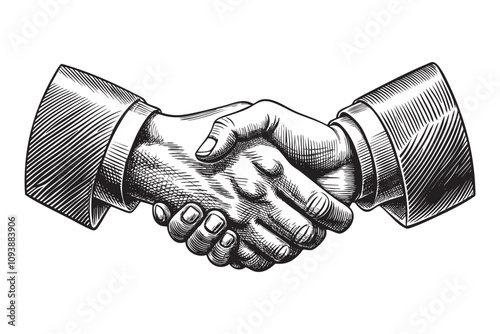 handshake sketch hand drawn drawing vector illustration