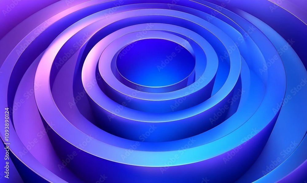 Abstract Digital Art Concentric Circles Gradient Blue Purple Glossy Modern Minimalistic Abstract Digital Art Concentric Circles Gradient Blue Purple Glossy Modern Minimalistic