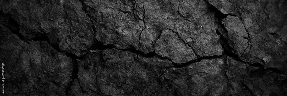 Close-up of Black Rock Texture Rugged Surface with Cracks and Dark Tones Abstract Patterns Close-up of Black Rock Texture Rugged Surface with Cracks and Dark Tones Abstract Patterns