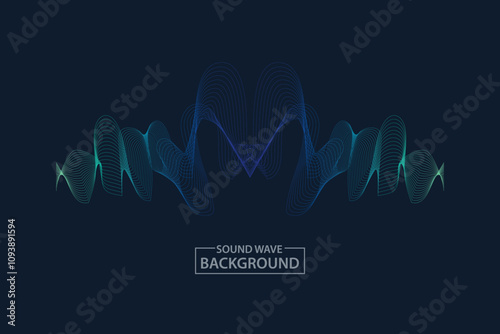 background abstract dynamic sound wave simple colorful banner illustration template