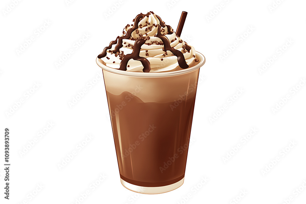 A delicious chocolate milkshake topped with whipped cream and chocolate drizzle. A delicious chocolate milkshake topped with whipped cream and chocolate drizzle.