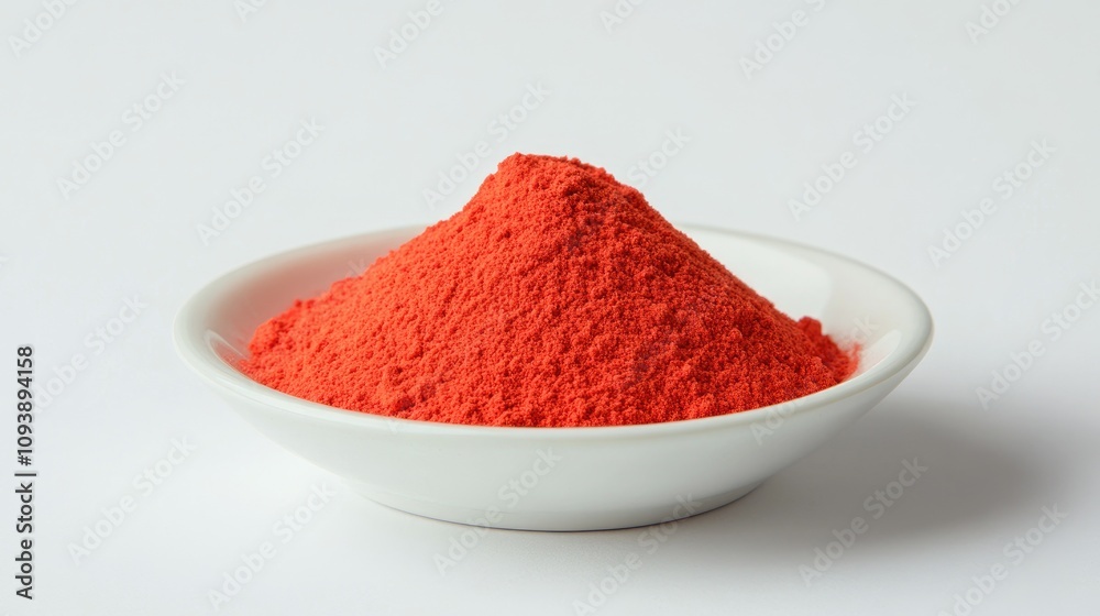 Small White Bowl of Bright Red Powder Small White Bowl of Bright Red Powder