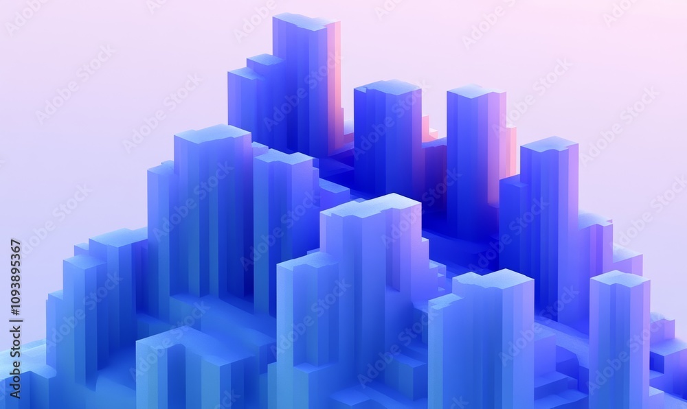 Abstract Minimalist Background with Smooth Gradients in Blue Purple and Pink Abstract Minimalist Background with Smooth Gradients in Blue Purple and Pink