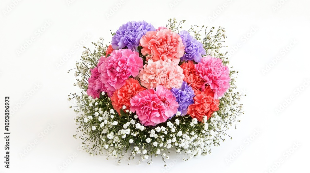 Fresh Mixed Color Carnation Bouquet Arrangement Fresh Mixed Color Carnation Bouquet Arrangement