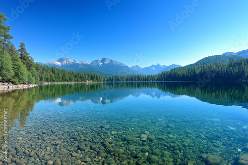 Serene Mountain Lake Reflection