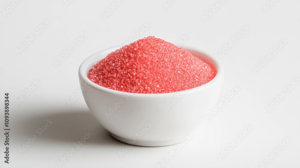 Vibrant Red Powder in White Bowl Vibrant Red Powder in White Bowl