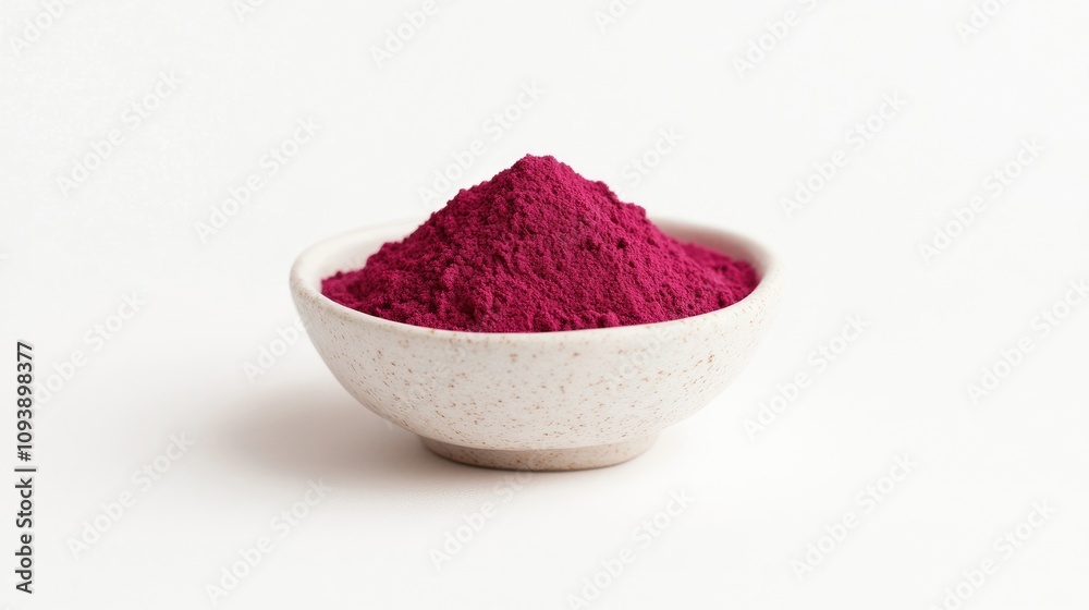 Bright Red Powder in Small White Bowl Bright Red Powder in Small White Bowl