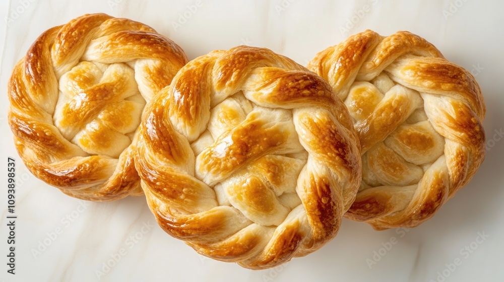 Trio of Golden Empanadas with Braided Crust Trio of Golden Empanadas with Braided Crust