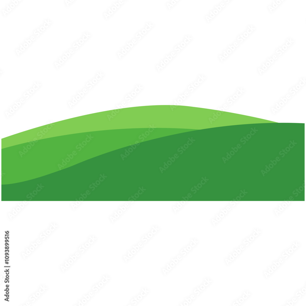 Fototapeta premium Abstract fields, green waves hills, vector illustration.