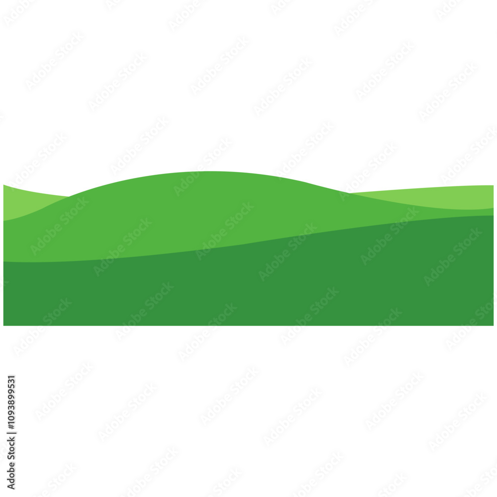 Obraz premium Abstract fields, green waves hills, vector illustration.