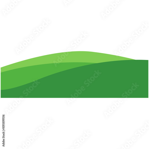 Abstract fields, green waves hills, vector illustration.