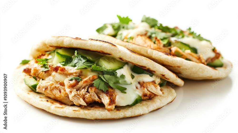 Delicious Arepas with Tender Chicken Filling Delicious Arepas with Tender Chicken Filling