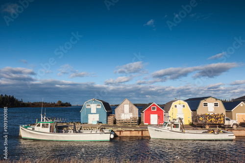 Canada, Prince Edward Island, New London. Small fishing harbor.