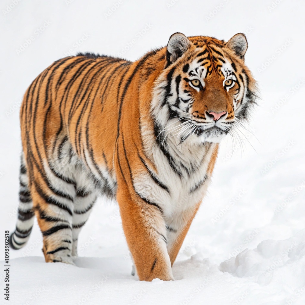 Fototapeta premium tiger white background 