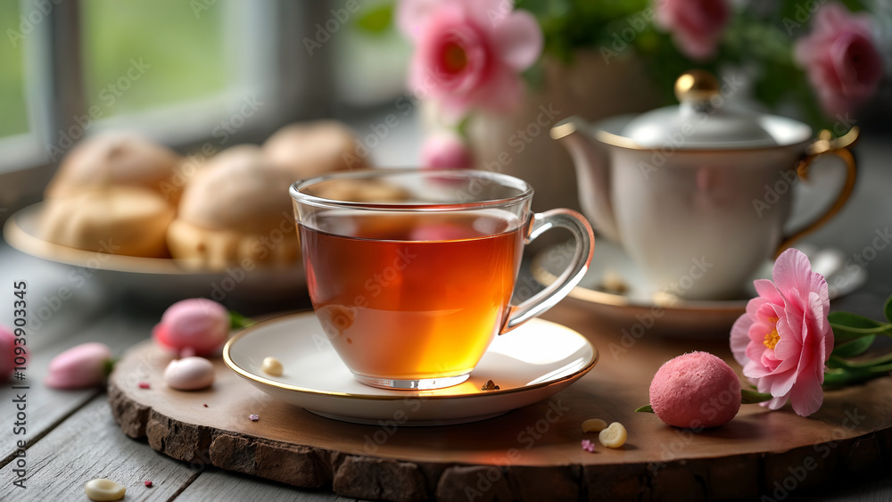 Cozy Afternoon Tea with Pastries