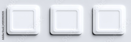 Minimalist 3D Square Icons Set for Web Design and Apps