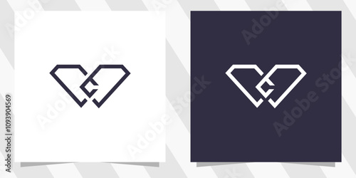 letter wc cw logo design