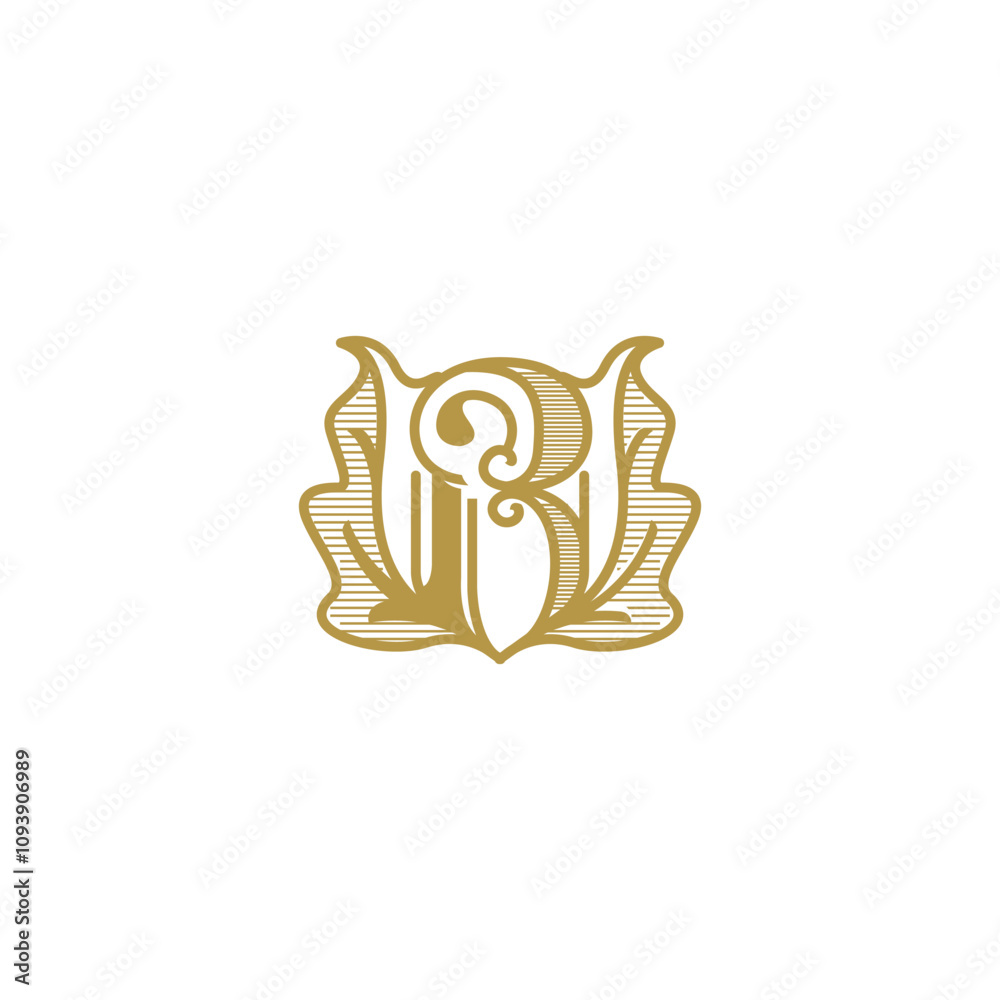 Print a luxurious and simple letter B logo