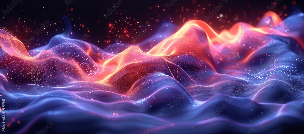 Abstract Neon Wave Glowing Lines Background Abstract Neon Wave Glowing Lines Background