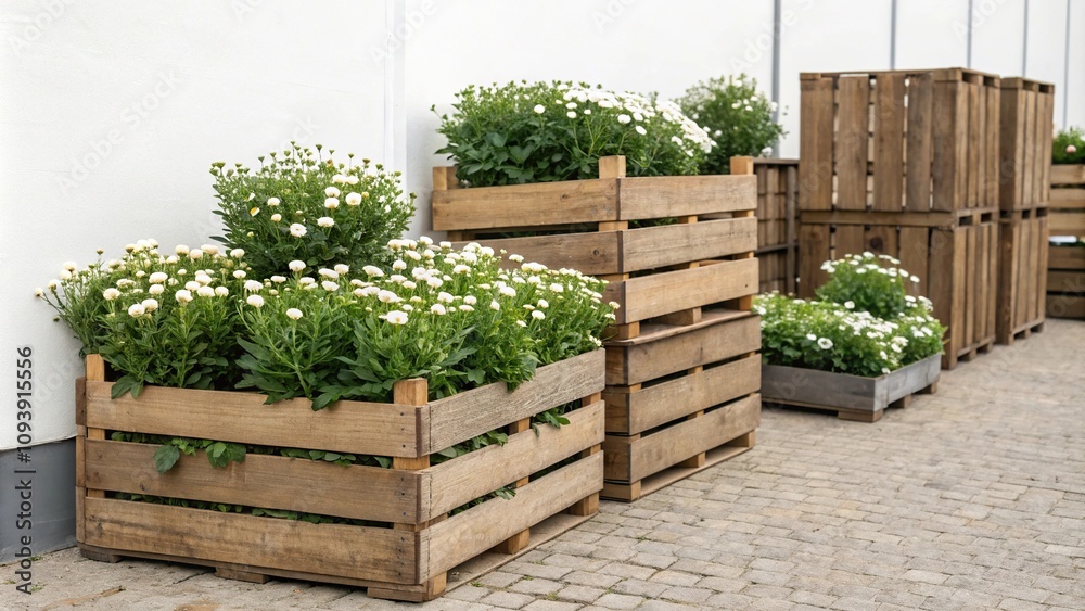 Wooden Crates with Greenery and White Flowers, bohemian, natural, wooden crates, outdoor wedding, greenery Wooden Crates with Greenery and White Flowers, bohemian, natural, wooden crates, outdoor wedding, greenery