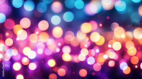 Colorful bokeh lights abstract background digital art nighttime vibrant atmosphere creative design