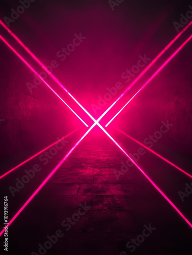 Dynamic laser light show event space digital art dark environment abstract concept for creativity boost