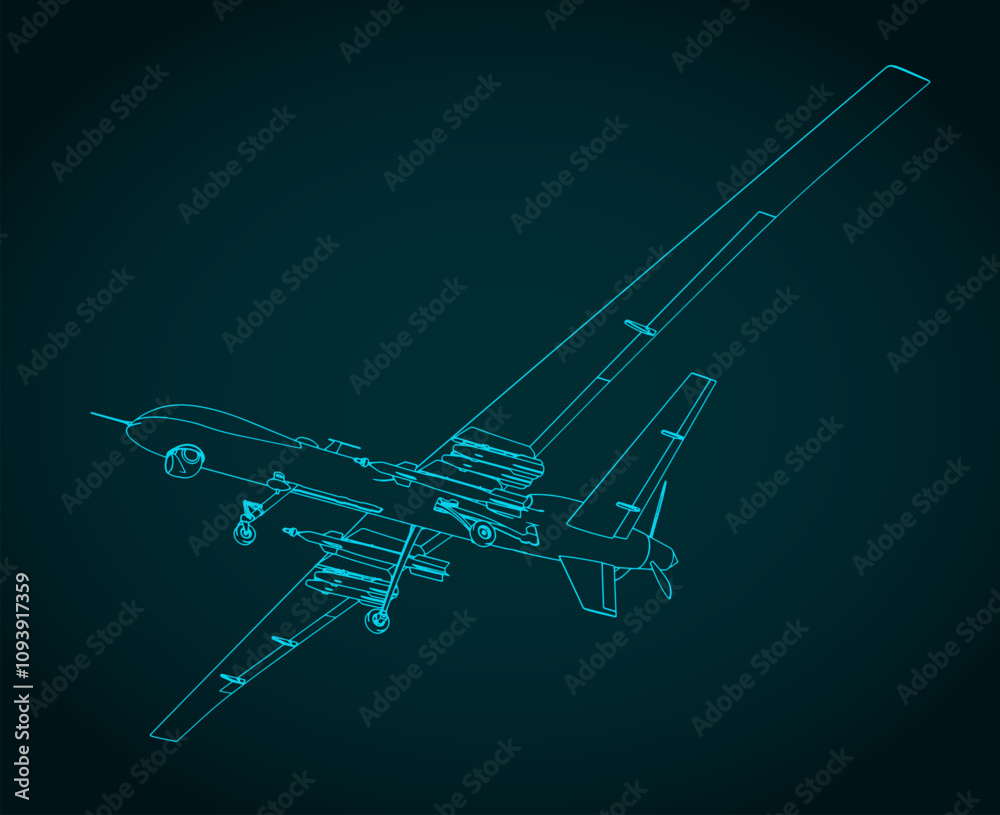 Military drone blueprint Military drone blueprint