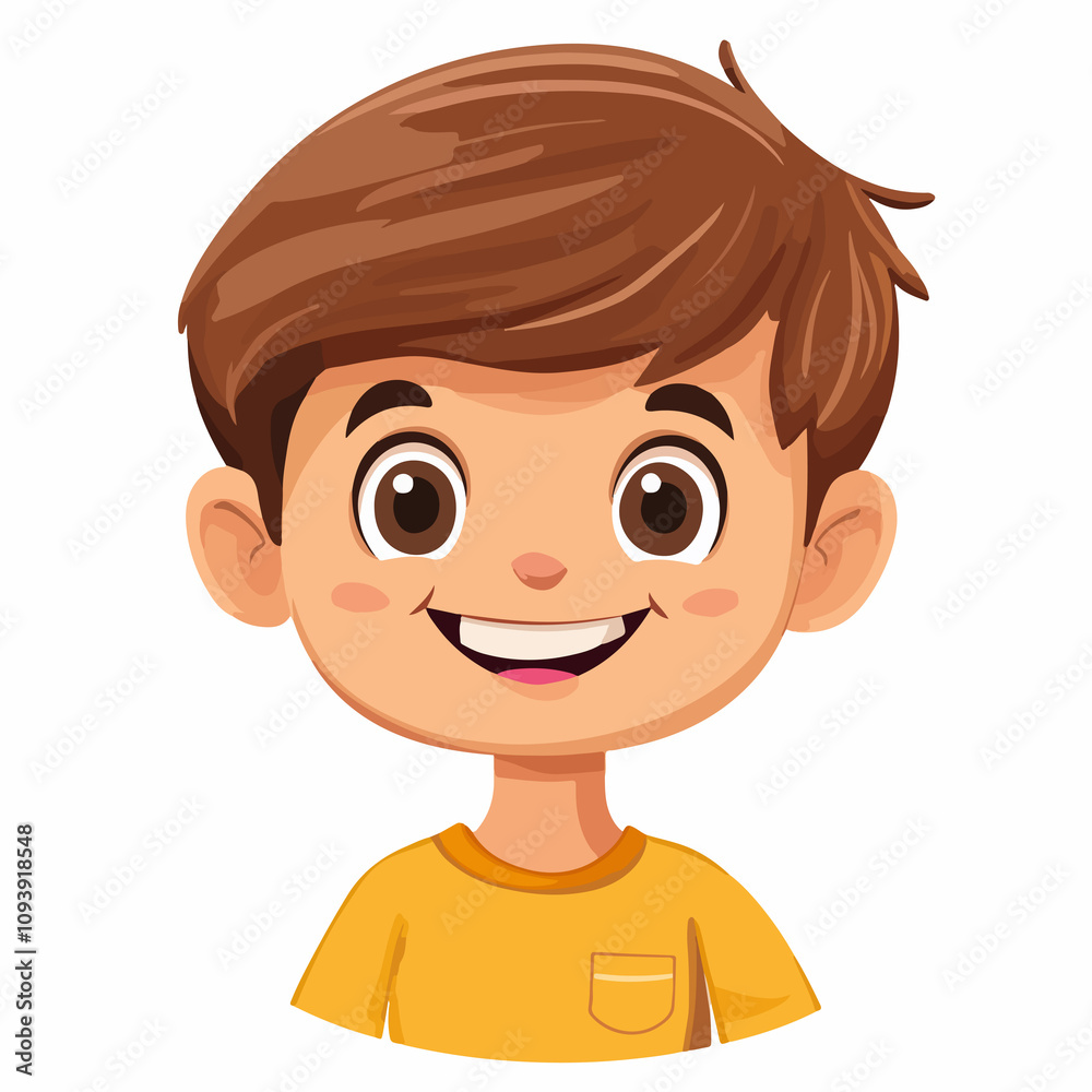 Happy Little Boy Icon on White Background Vector Illustration Happy Little Boy Icon on White Background Vector Illustration