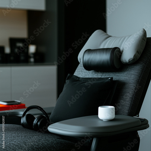 Modern Ketamine Clinic with Relaxation Chair and Audio Equipment