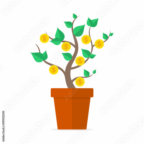Money tree. Financial growth concept.