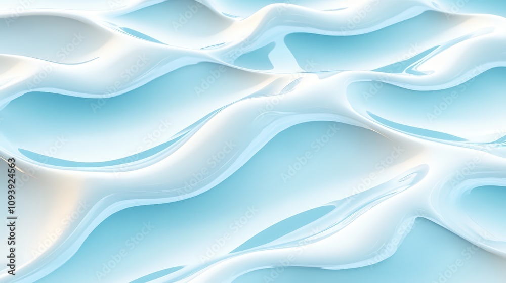 Rippled 3D Surface Resembling Frozen Water with Icy Blue and Gray Tones Rippled 3D Surface Resembling Frozen Water with Icy Blue and Gray Tones